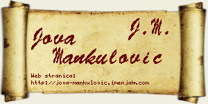 Jova Mankulović vizit kartica